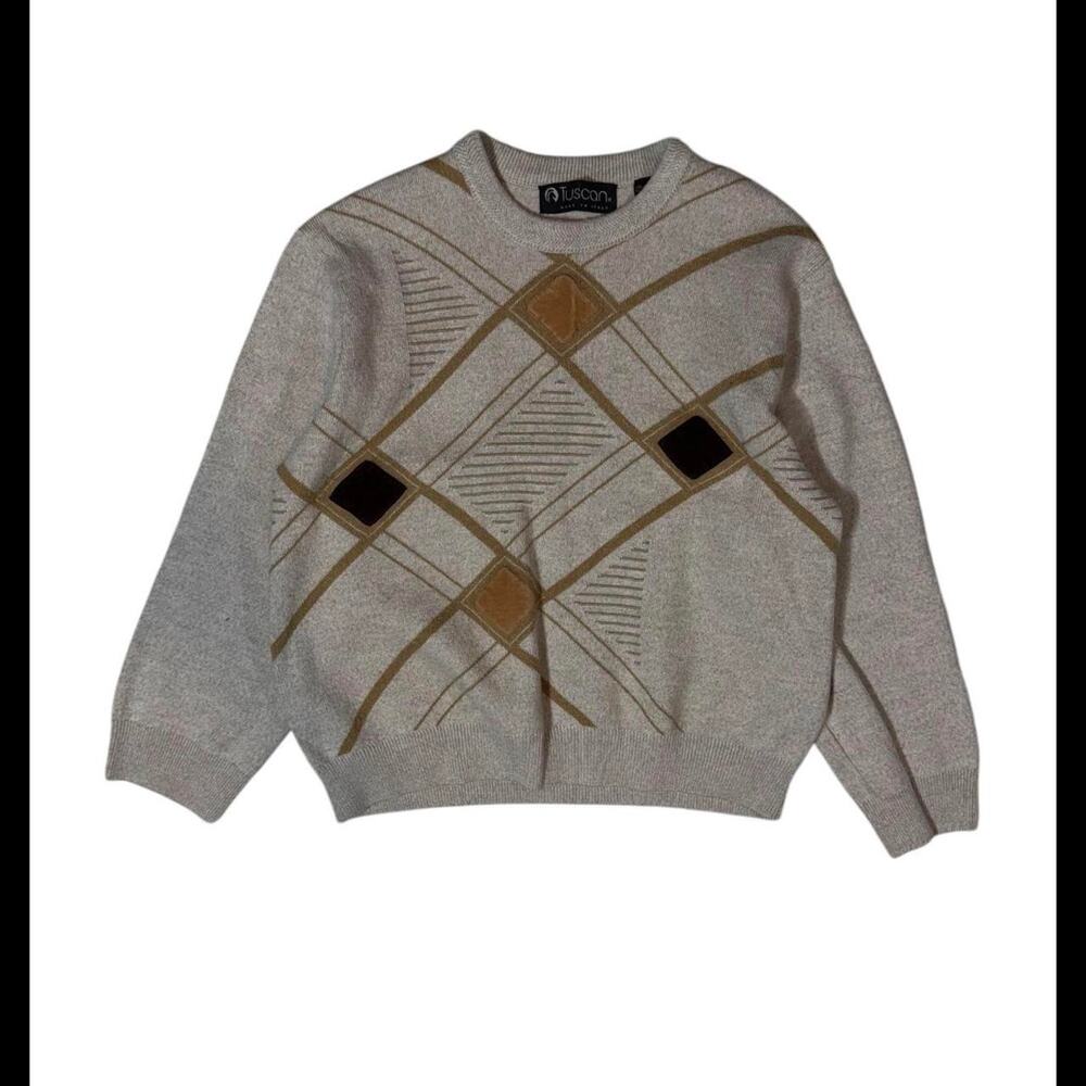 Tuscan grey sweater‎ with brown